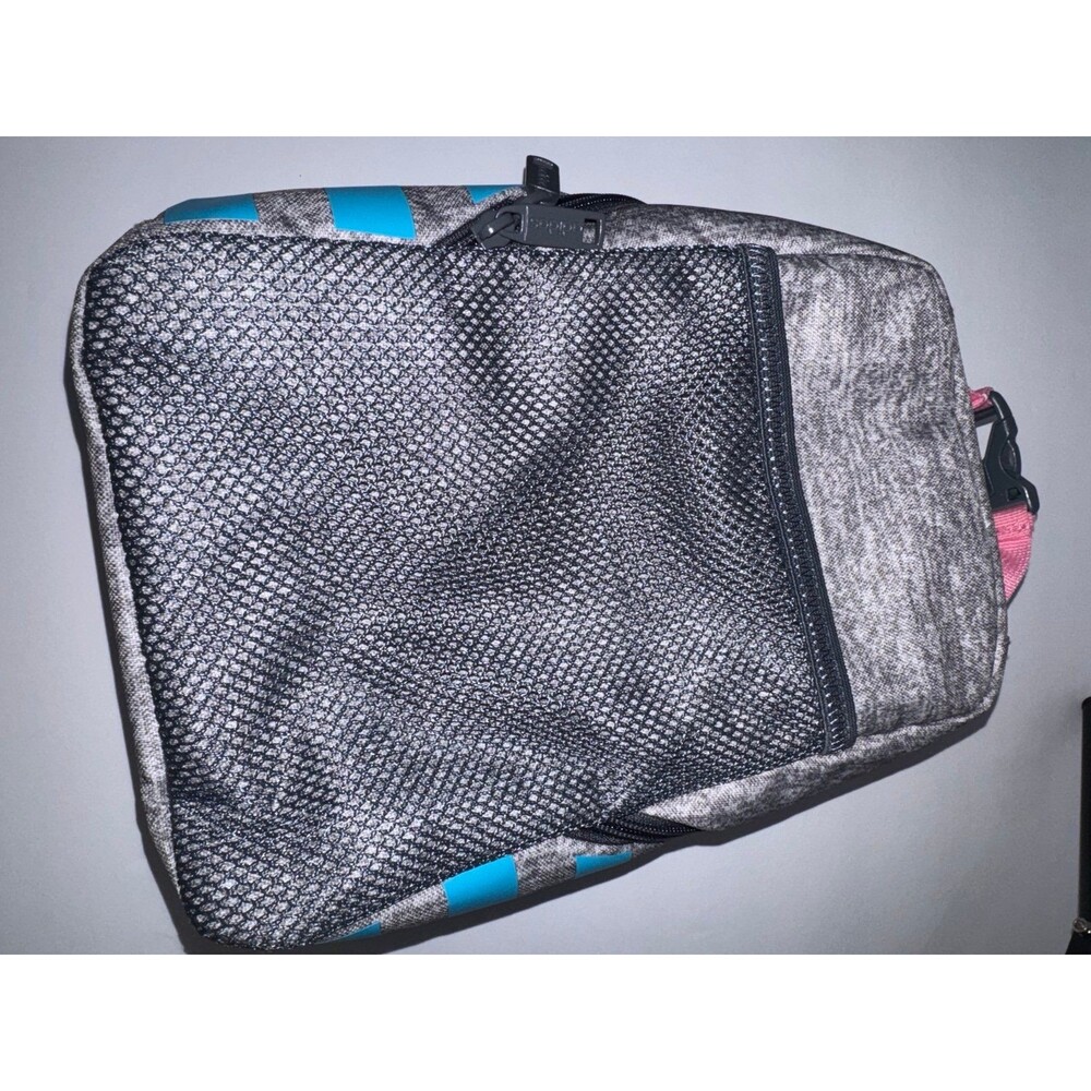 Adidas Santiago 2 Lunch Bag Jersey Grey Blue Pink 3 Stripes New B37 - Picture 5 of 9